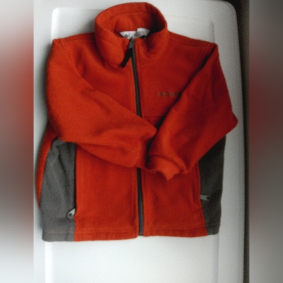 Columbia Fleece Zip Jacket in two tone rust and gray - Picture 1 of 1